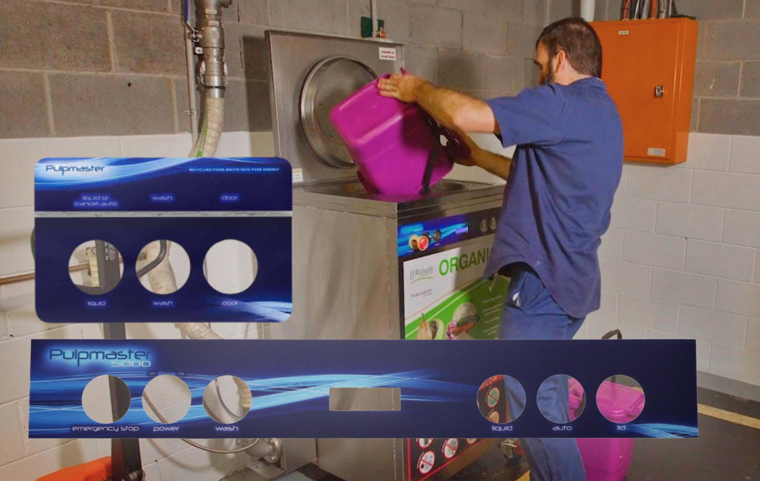 Pulpmaster food waste system graphic overlay