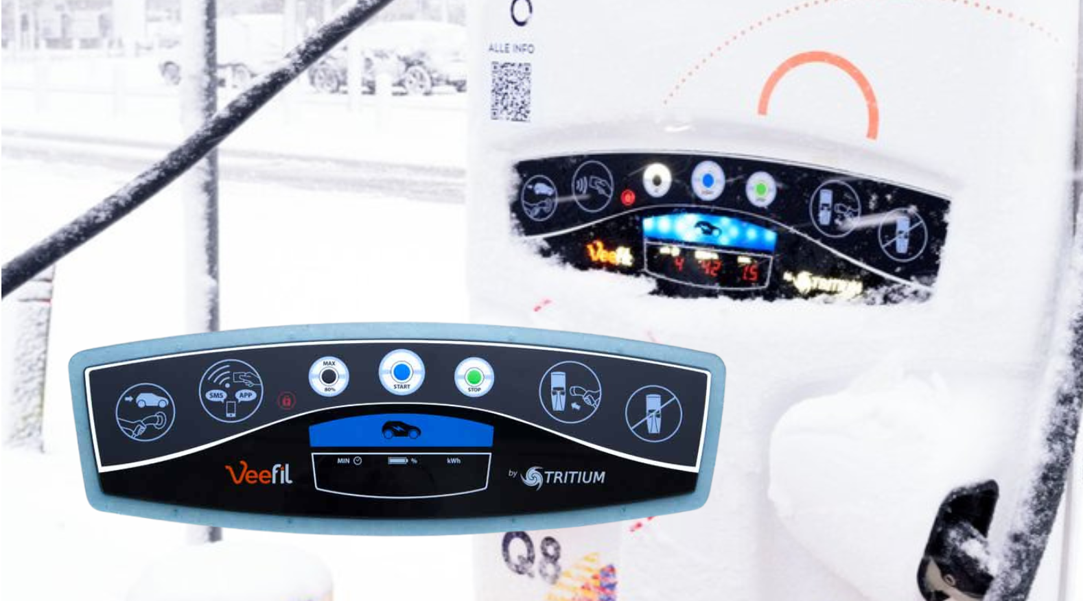 Backlit EV charging interface panel