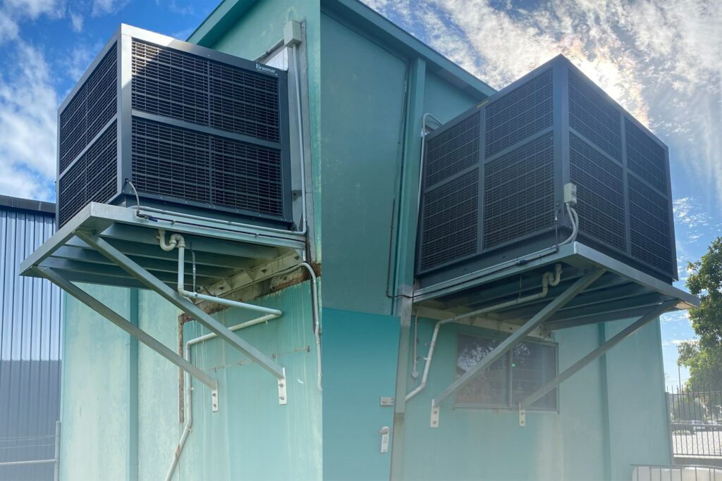 Evaporative cooling units on Reid Print Technologies' Clontarf facility roof